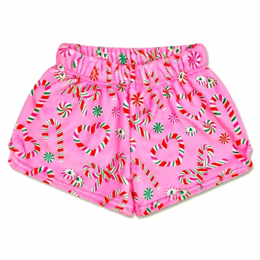 NEW ISCREAM kids' merry mints plush shorts in pink